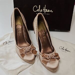 Cole Haan Women's Beige Bow Heels
